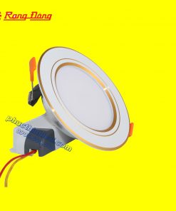 đèn led âm trần viền vàng 12w 3 chế độ rạng đông AT10 110/12w