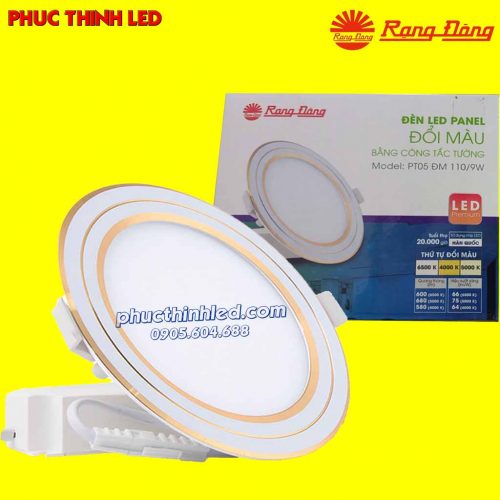 đèn led âm trần siêu mỏng viền vàng rạng đông D PT05L